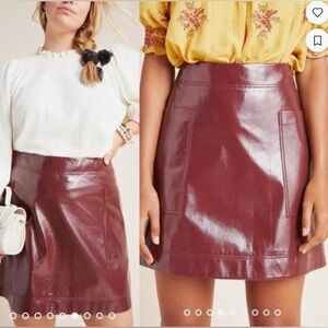 Maeve by Anthropologie Women's size 6 Faux Leather Brown Skirt.